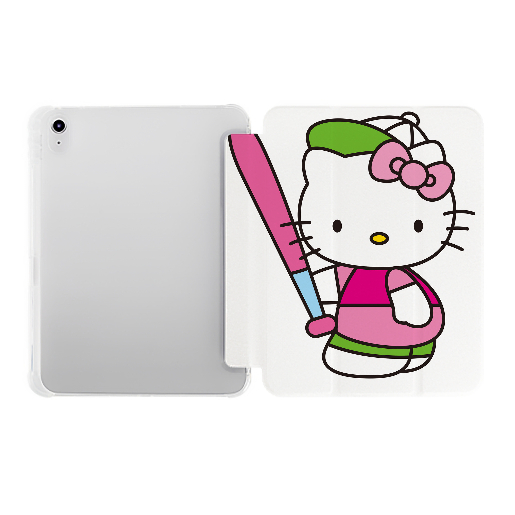 （画像用） Hello Kitty ハローキティ IPad ケース ペン収納付き 三つ折りスタンド PUレザー×シリコン 対応機種9.5/10.5/10.9インチ